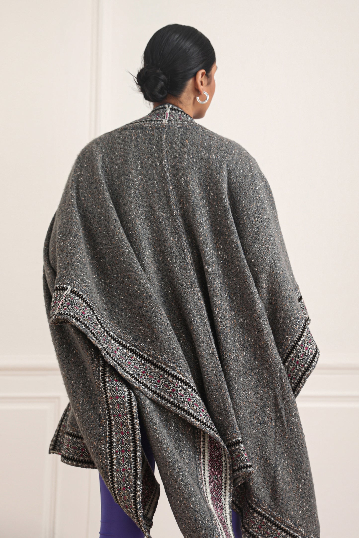 Samantha Herringbone Weave Cape