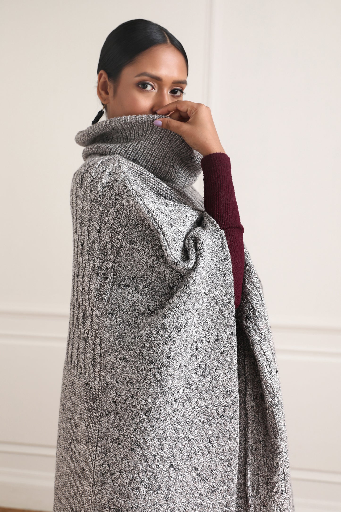 Irene Cowl Neck Poncho