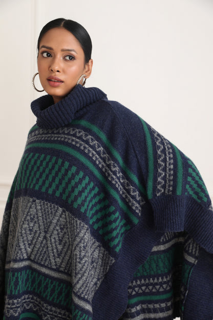 Gabriella Jacquard Poncho