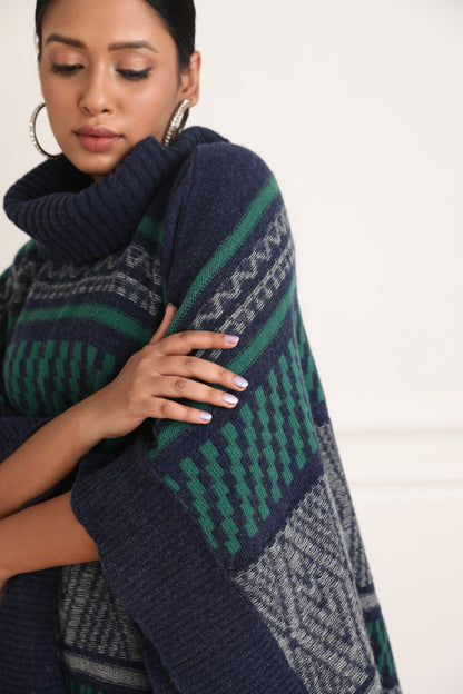 Gabriella Jacquard Poncho