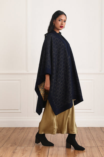 Beatrice Patterned Shimmer Cape