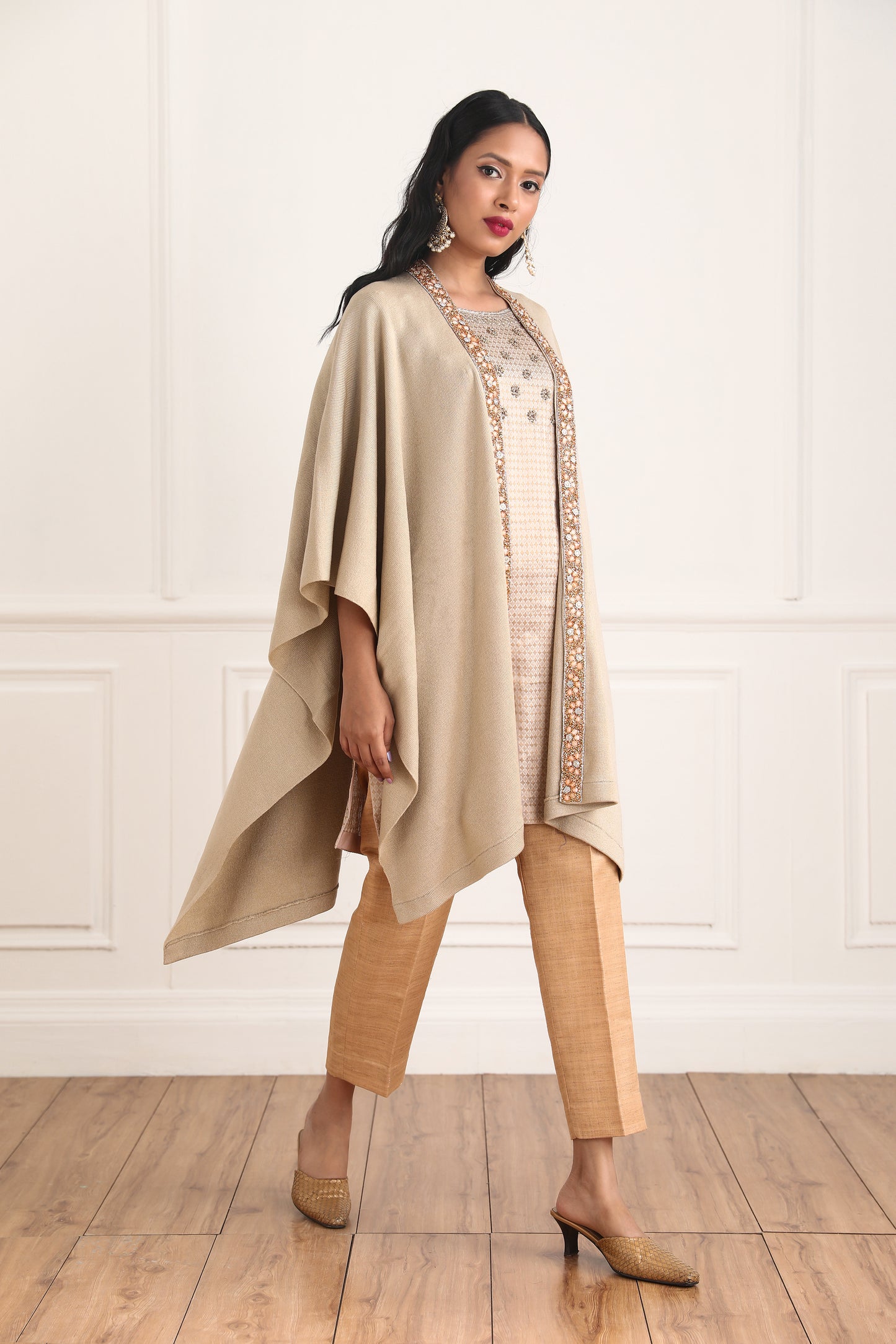 Naomi Swarovski Bordered Cape