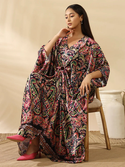 Ismara Print Satin Kaftan