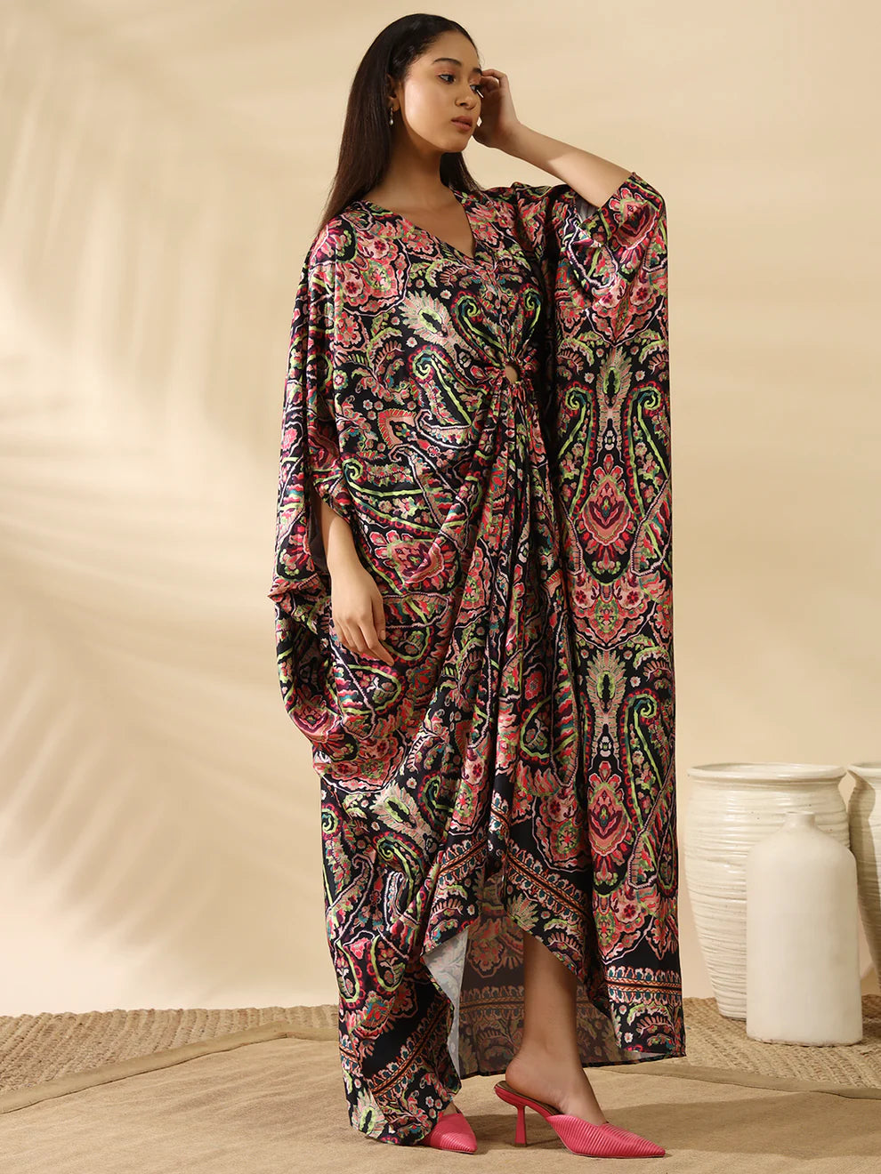 Ismara Print Satin Kaftan