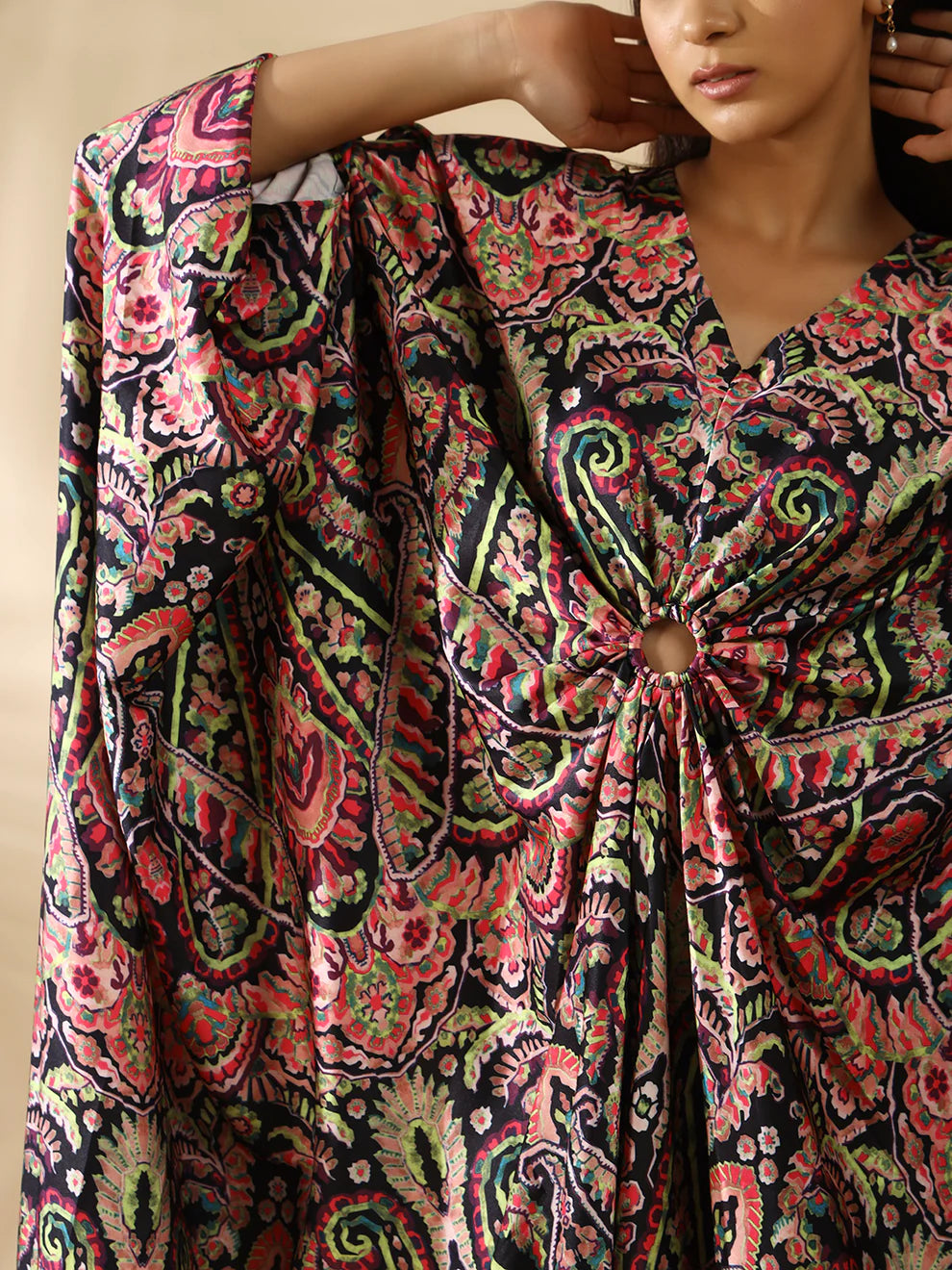 Ismara Print Satin Kaftan