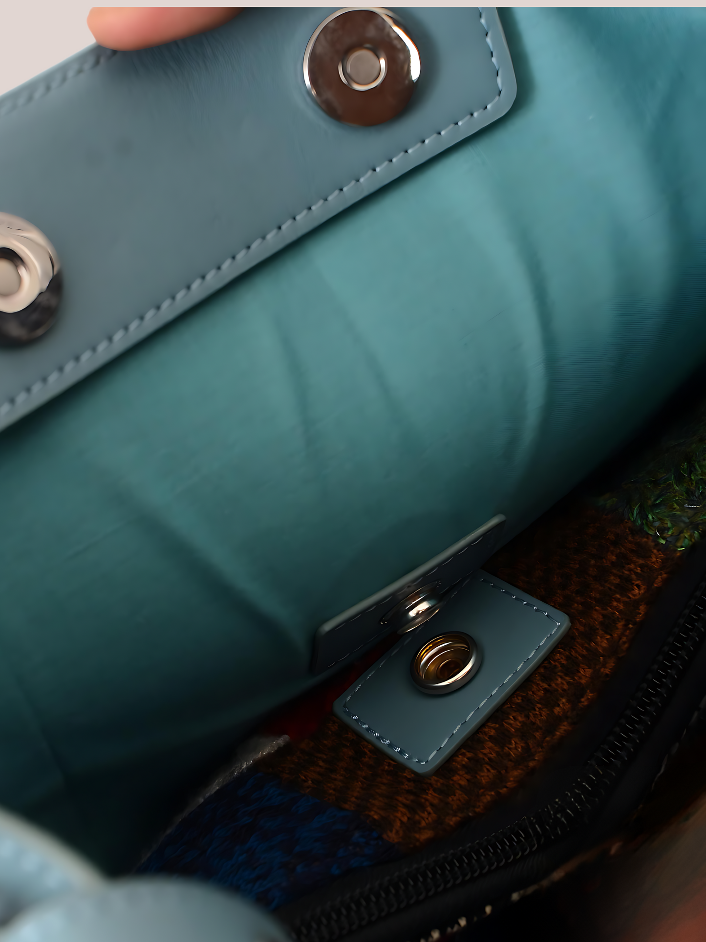 Cetus Turquoise Leather Tote Bag