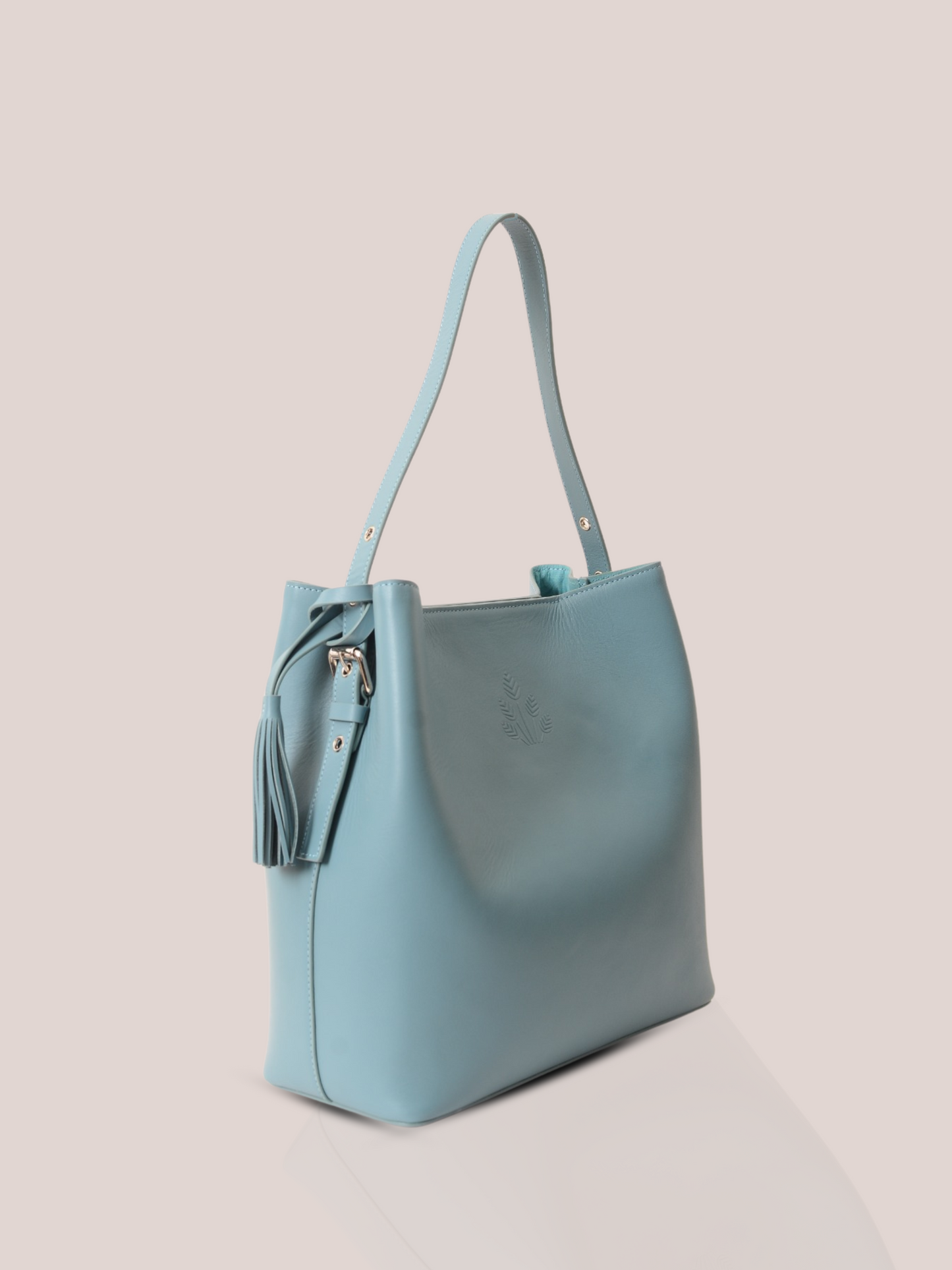 Cetus Turquoise Leather Tote Bag