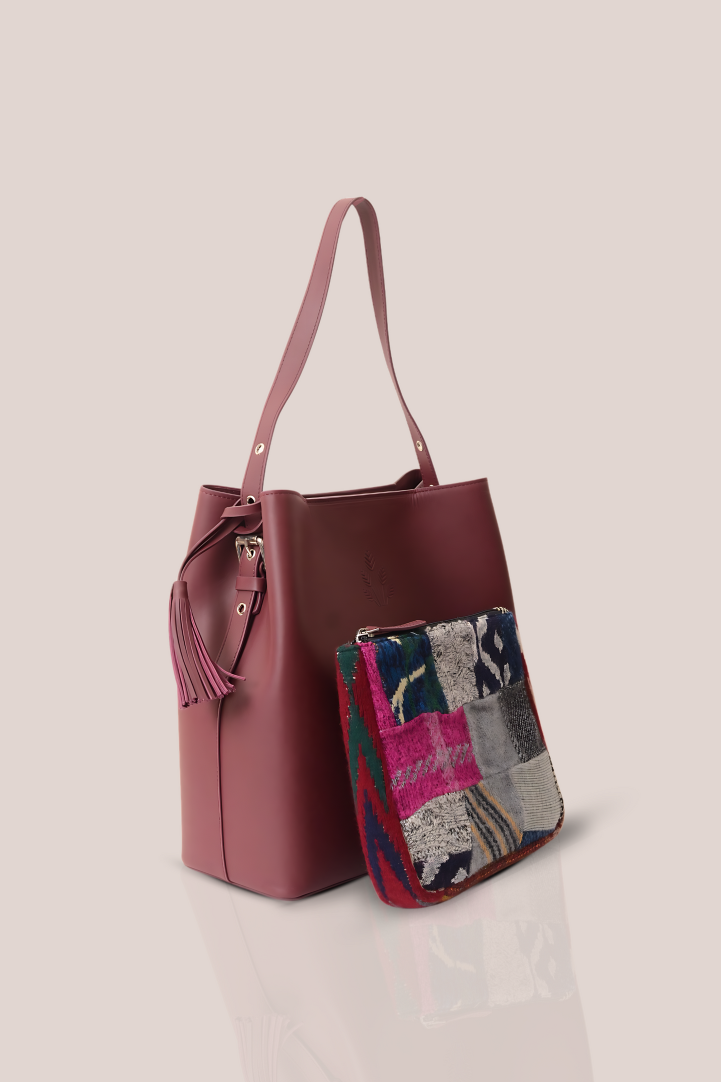 Cygnus Burgundy Leather Tote Bag