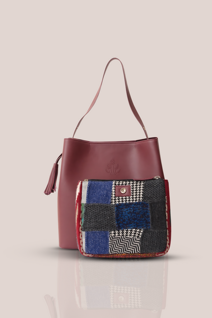 Cygnus Burgundy Leather Tote Bag