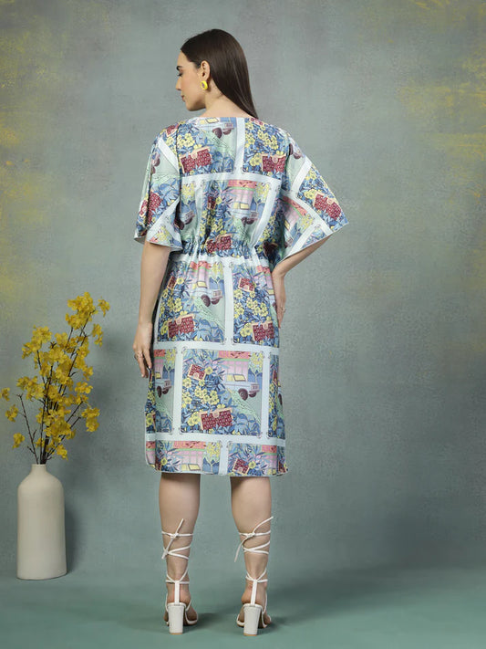 Solstice Block-Print Satin Kaftan