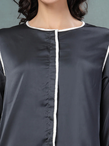 Sterling Satin Piped Co-ord Set