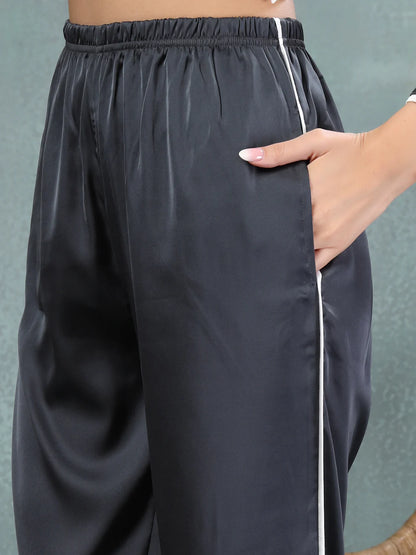 Sterling Satin Piped Co-ord Set