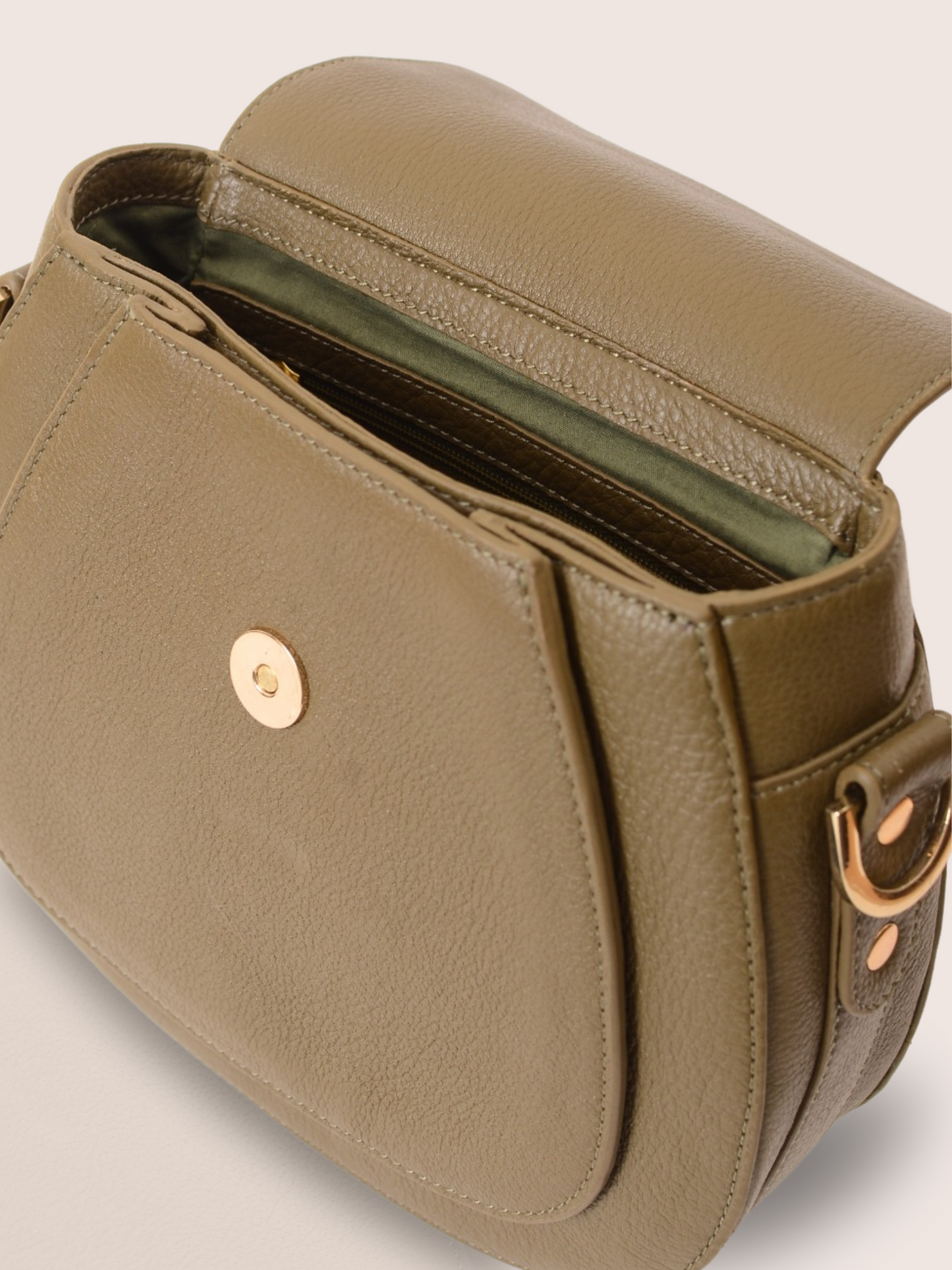 Sculptor Olive Leather Saddle Bag