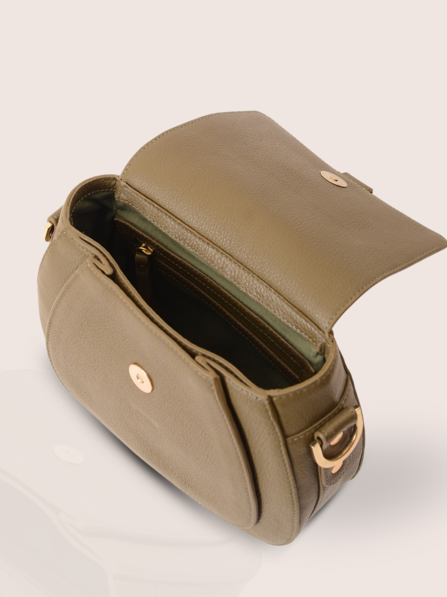 Sculptor Olive Leather Saddle Bag