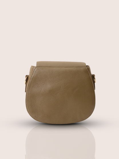 Sculptor Olive Leather Saddle Bag