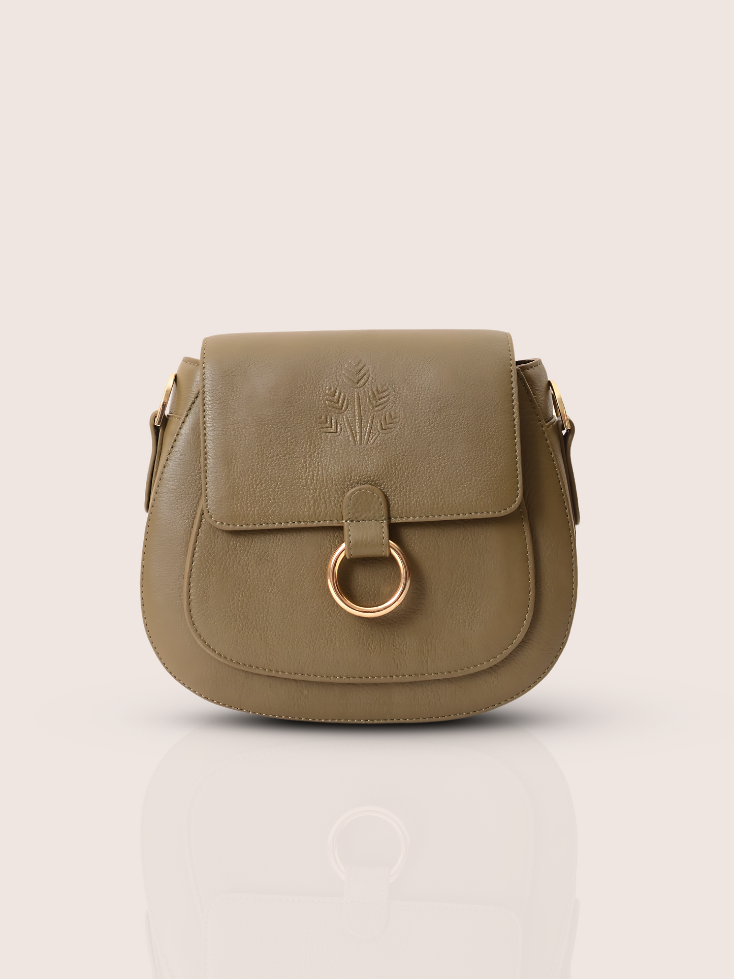 Sculptor Olive Leather Saddle Bag