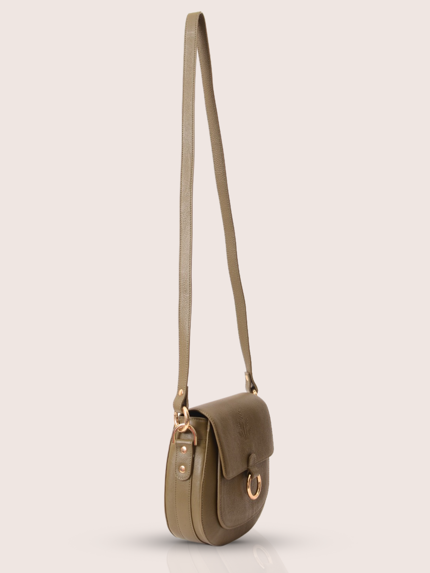 Sculptor Olive Leather Saddle Bag