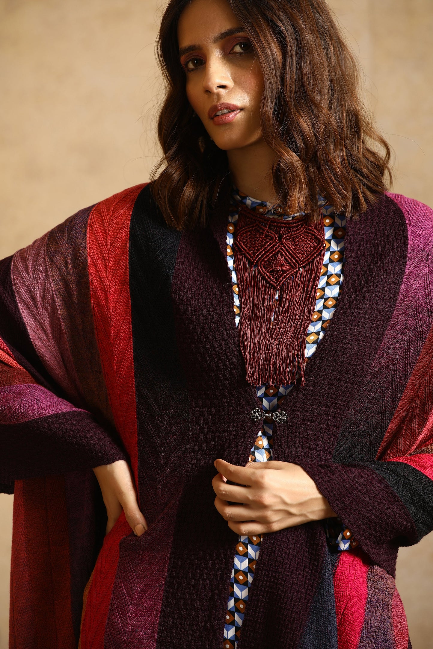 Crimson and Clover Striped Wrap