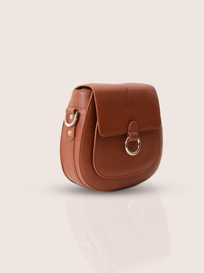 Ursa Major Tan Leather Saddle Bag