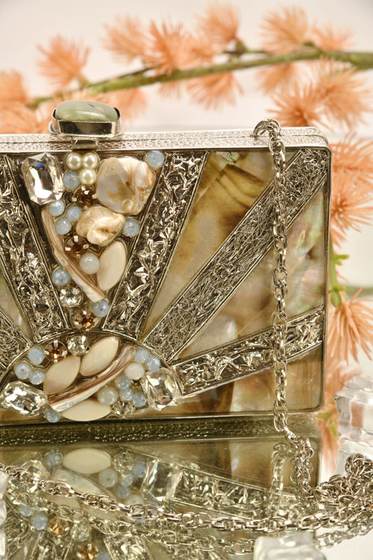 Night Crystal Embellished Clutch