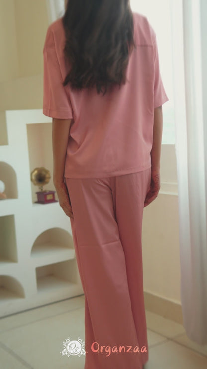 Bridal Rose -Collared Satin Set