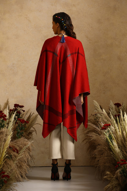 Melissa Red Checkered Cape