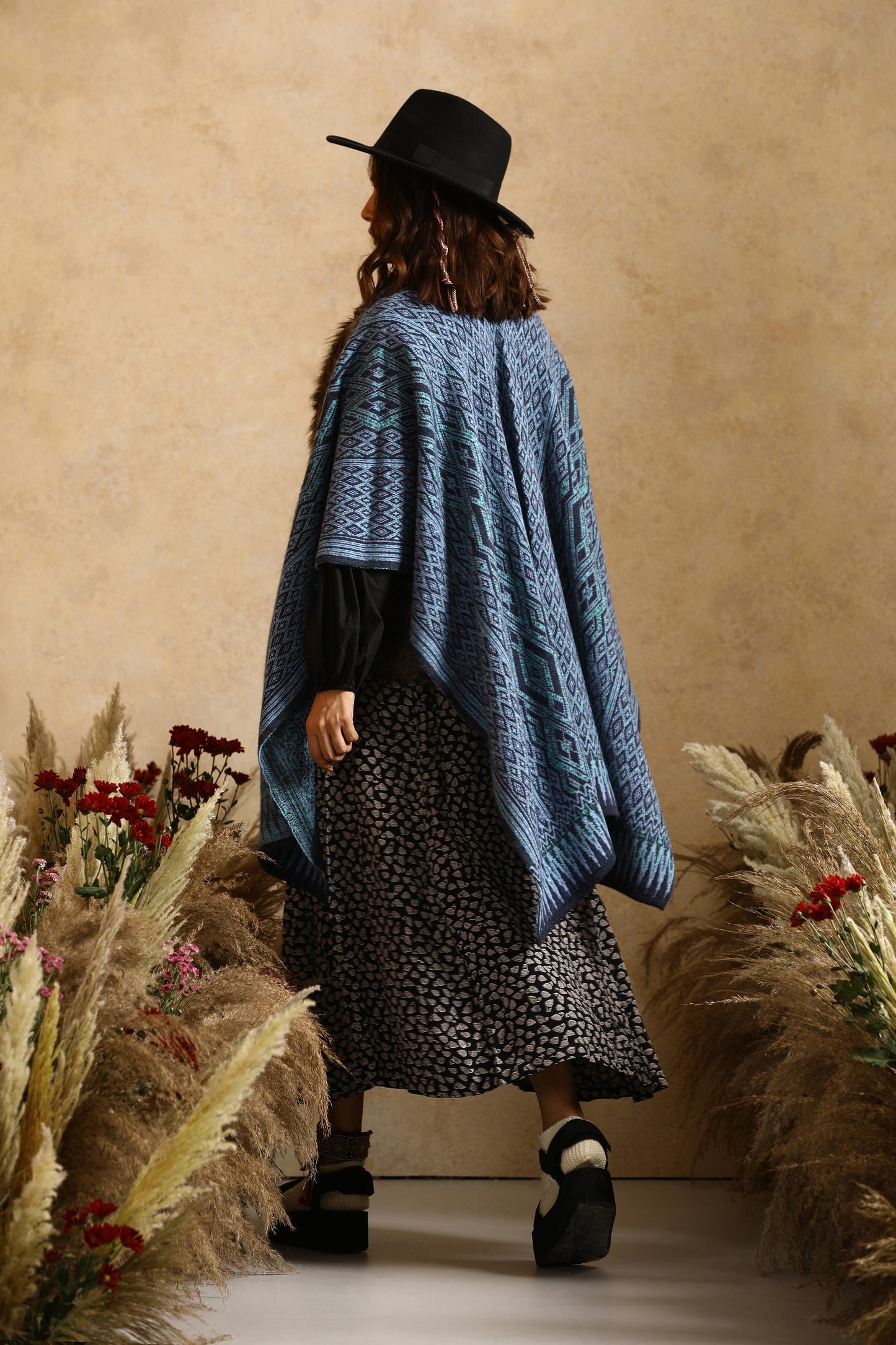 Let's Live For Today Aztec Patterned Cape