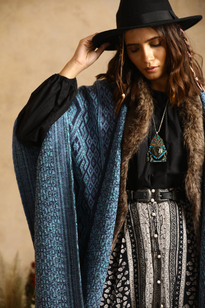 Let's Live For Today Aztec Patterned Cape