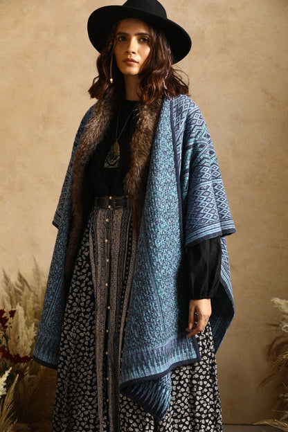 Let's Live For Today Aztec Patterned Cape