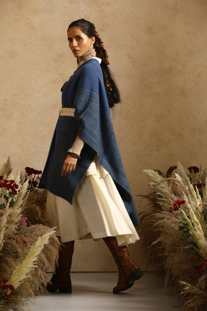 Catch The Wind Blue Thick Woollen Cape