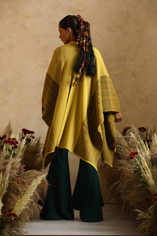 Bamboo Mustard Thick Woollen Cape