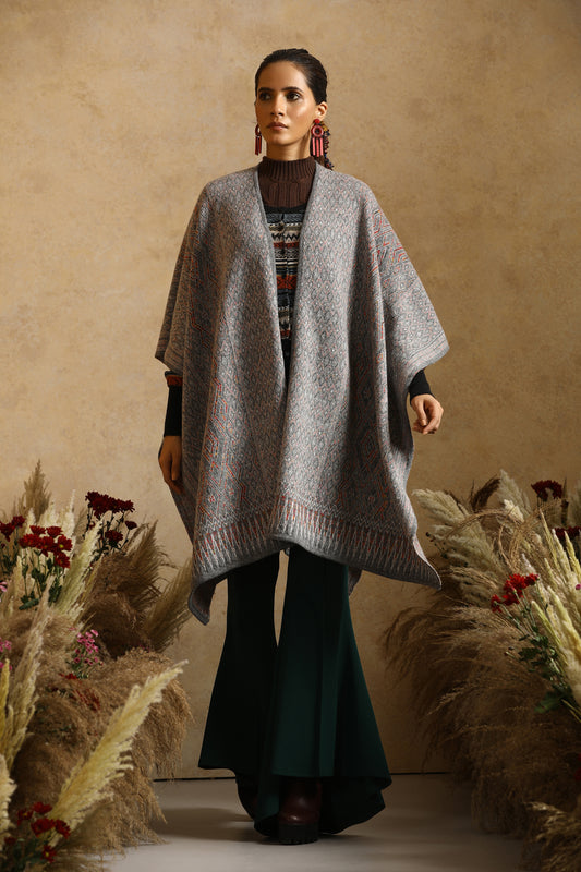 Ohio Aztec Patterned Cape