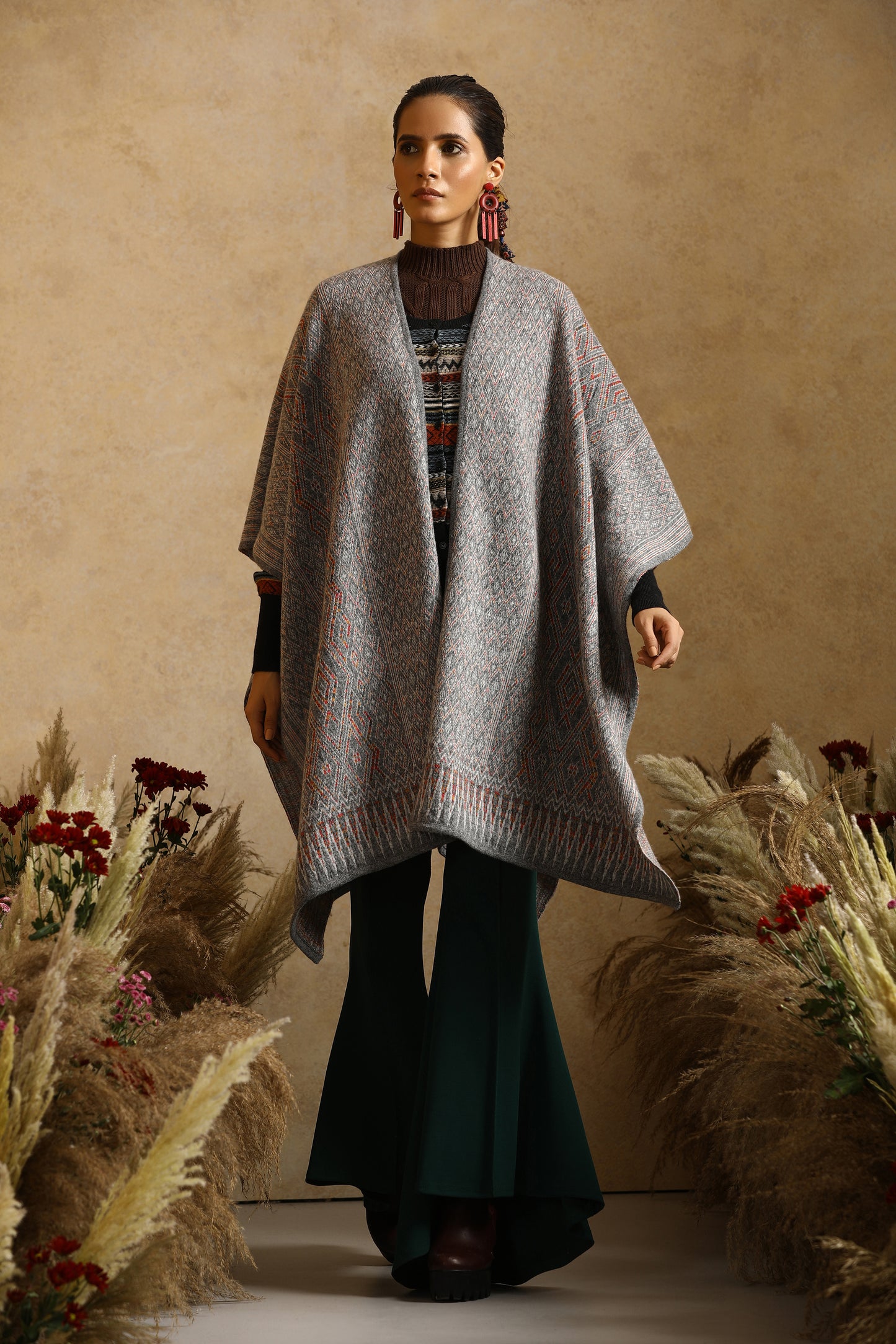 Let's Live For Today Aztec Patterned Cape