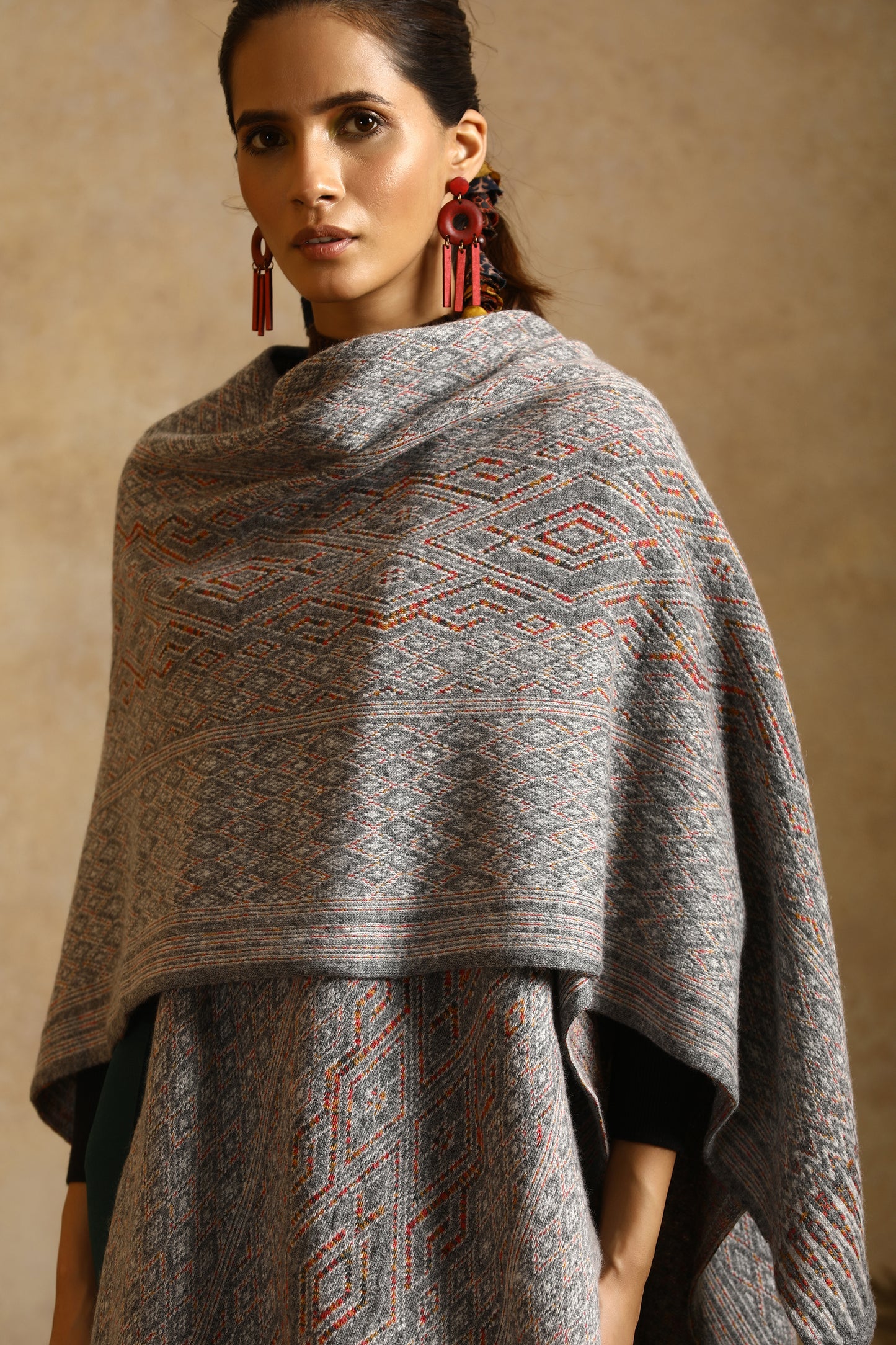 Ohio Aztec Patterned Cape