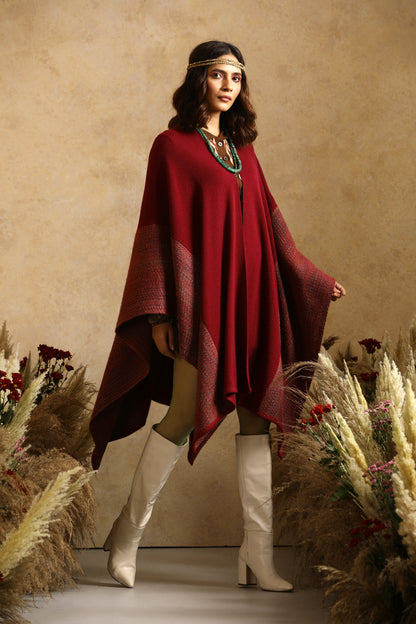 Catch The Wind Blue Thick Woollen Cape