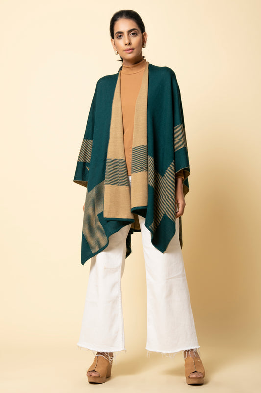 Teal Agate Reversible Cape