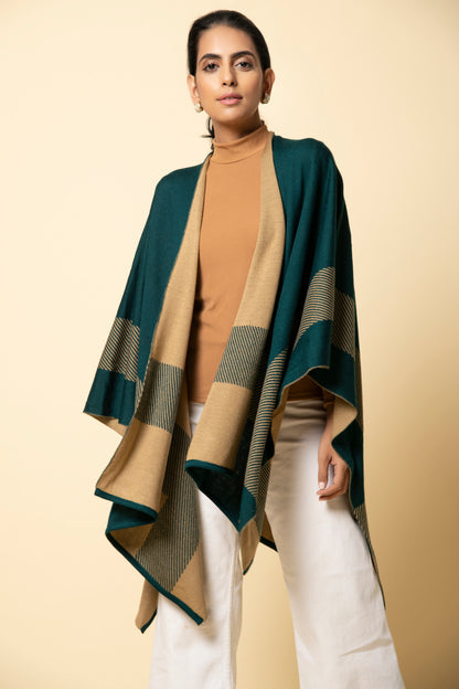 Teal Agate Reversible Cape