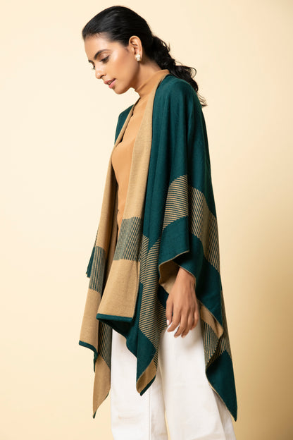 Teal Agate Reversible Cape