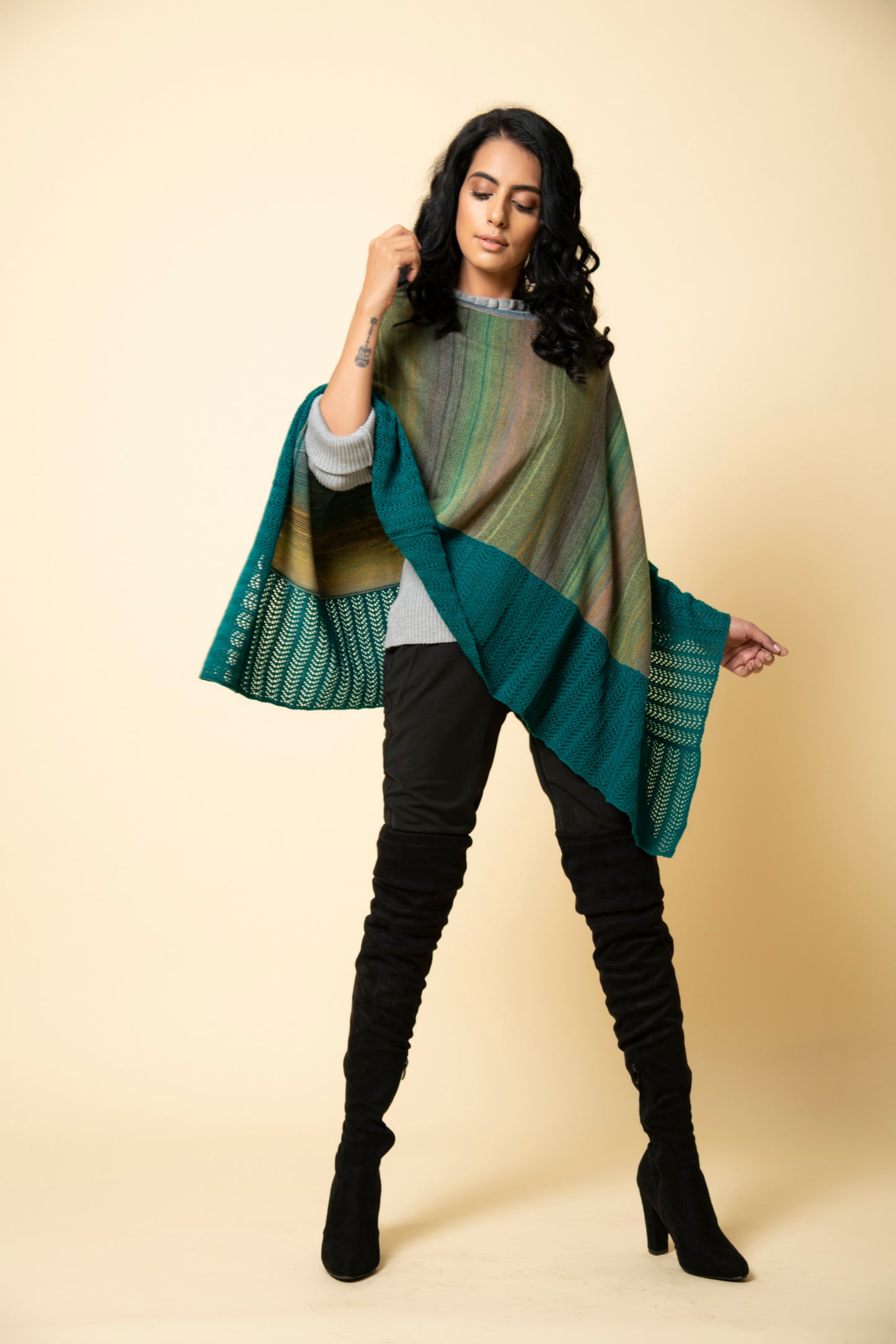 Peacock Feathers Poncho