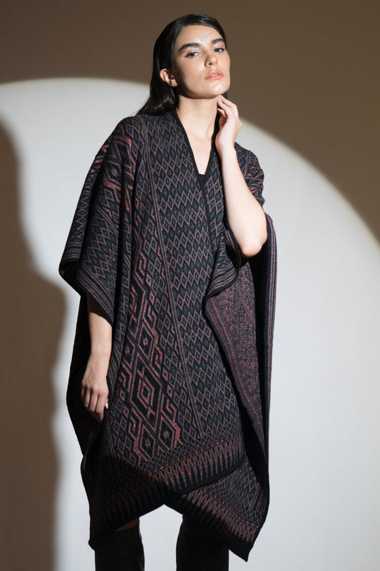 Rhodonite Aztec Patterned Cape