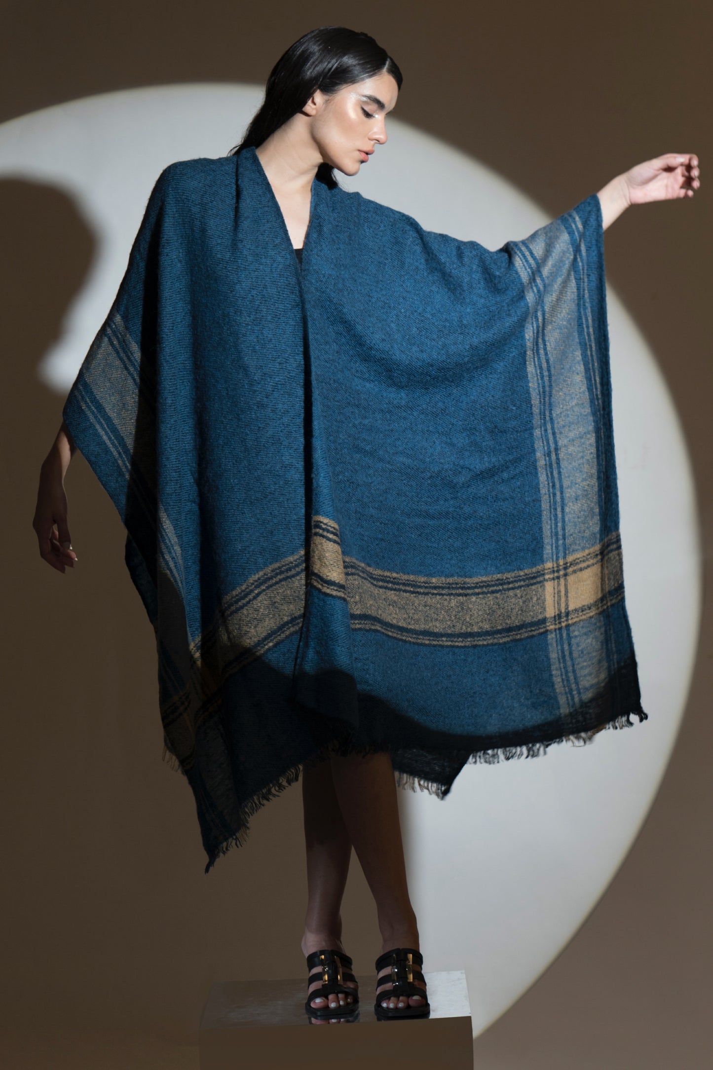 Kyanite Tartan Check Cape