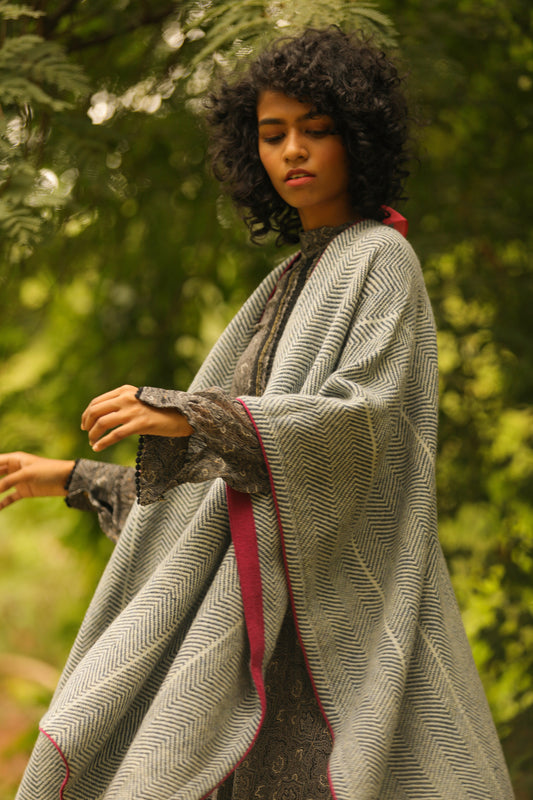 Striped Hyena Herringbone Cape