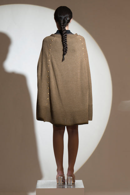 Brown Zircon Studded Cloak