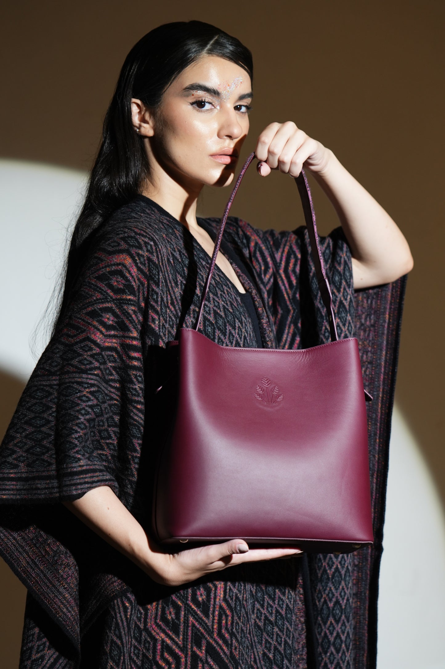 Cygnus Burgundy Leather Tote Bag Khaleej