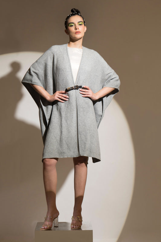 Grey Amethyst Belted Cape