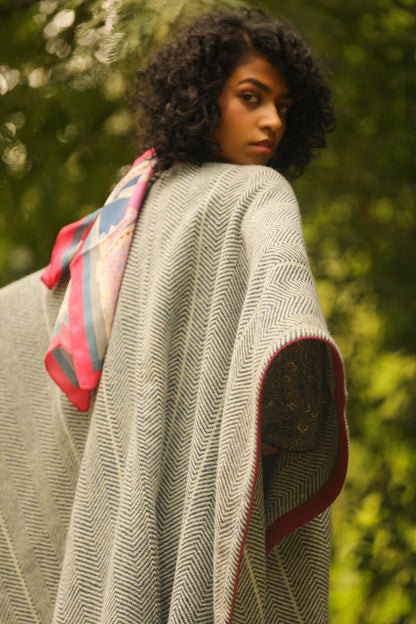 Striped Hyena Herringbone Cape