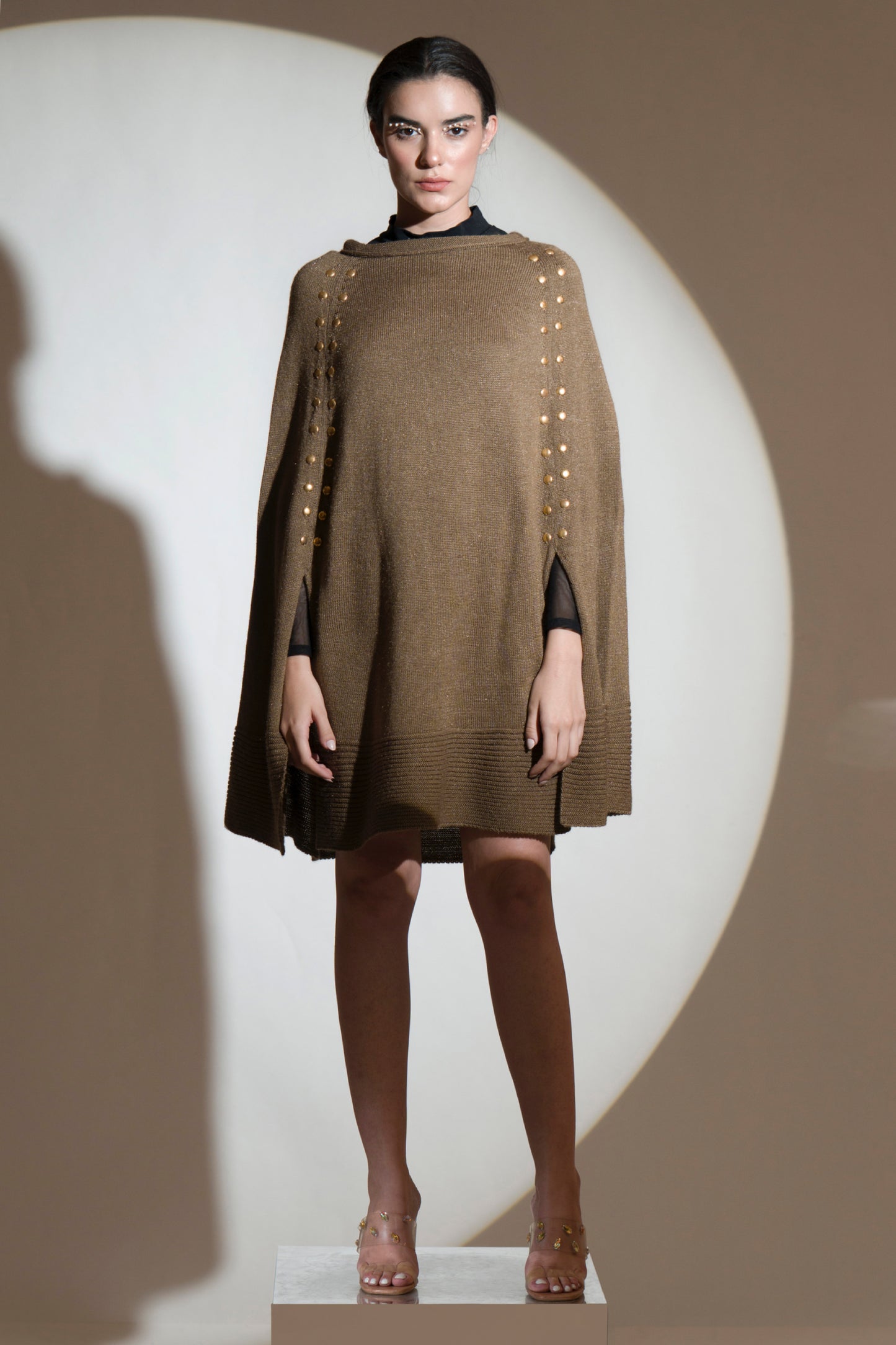 Brown Zircon Studded Cloak