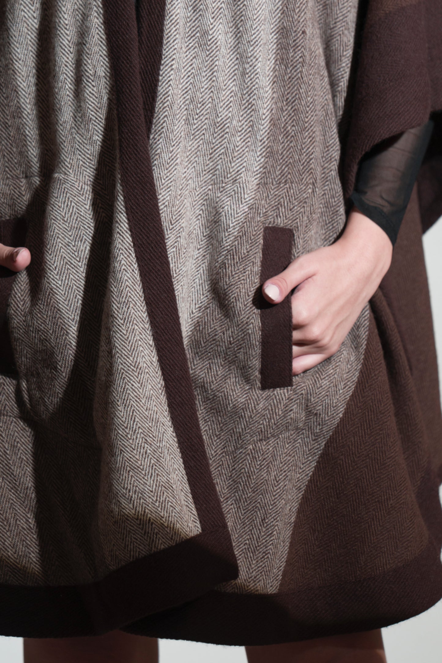 Sang-E-Maryam Herringbone Cape