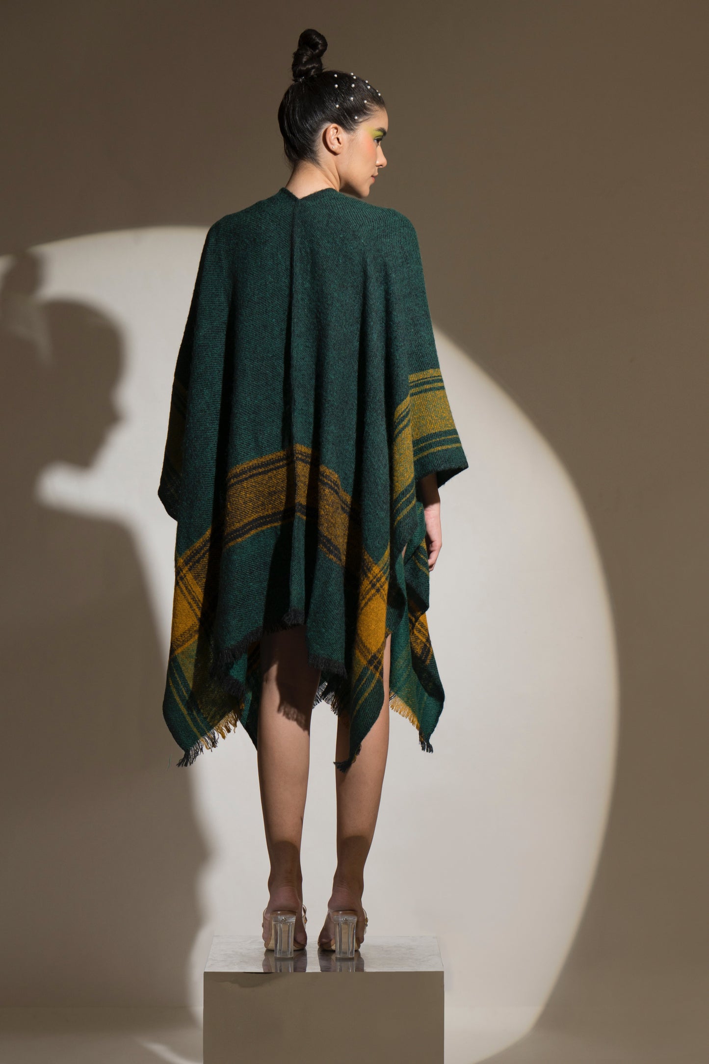 Peridot Tartan Checkered Cape