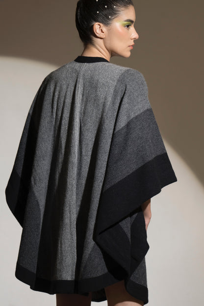 Blizzard Stone Herringbone Cape